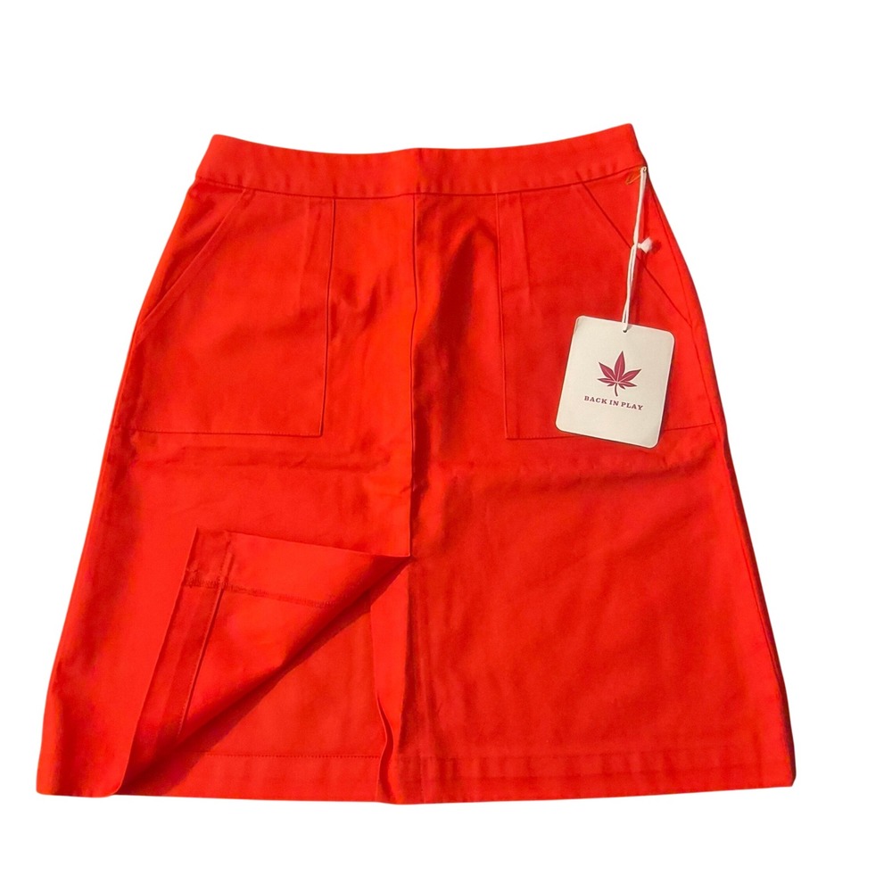 Boast USA Womens Twill‎ Market Skirt Orange Red Sz 2 Cotton A-Line Tennis Preppy